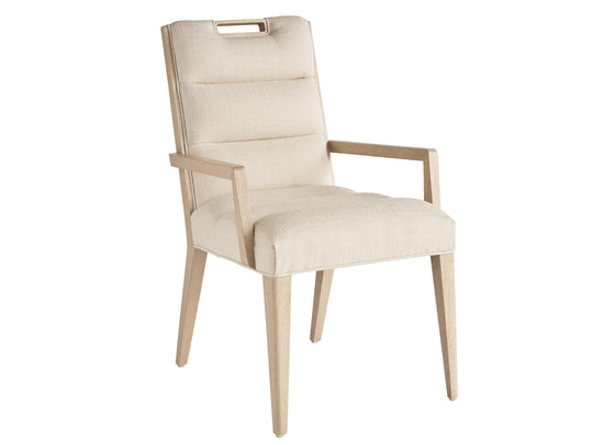 Tommy Bahama Home Sunset Key Aiden Channeled Upholstered Arm Chair - Set of 2 DINING CHAIRS