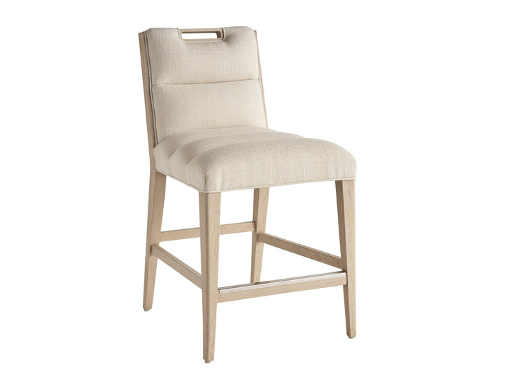 Sunset Key Greer Channeled Upholstered Counter Stool - AmericanHomeFurniture