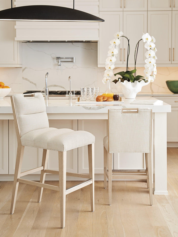 Sunset Key Greer Channeled Upholstered Counter Stool - AmericanHomeFurniture