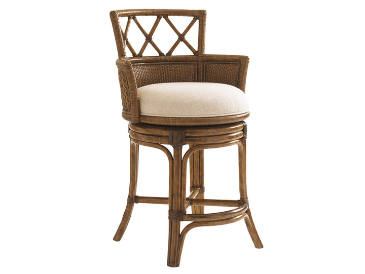 American Home Furniture | Tommy Bahama Home  - Bali Hai Kamala Bay Swivel Counter Stool