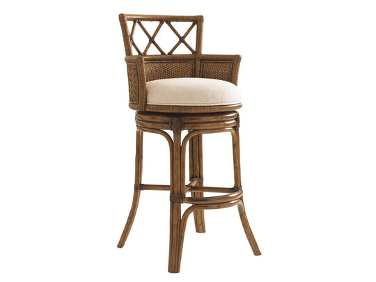 Tommy Bahama Home Bali Hai Kamala Bay Swivel Bar Stool BAR STOOLS + COUNTER STOOLS