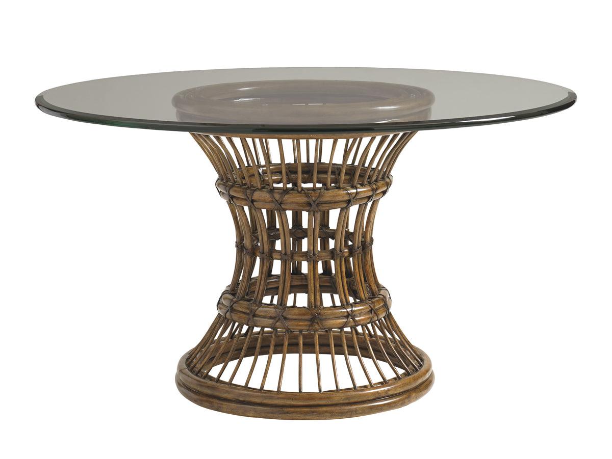 Tommy Bahama Home Bali Hai Latitude Dining Table With 54 Inch Glass Top DINING TABLES