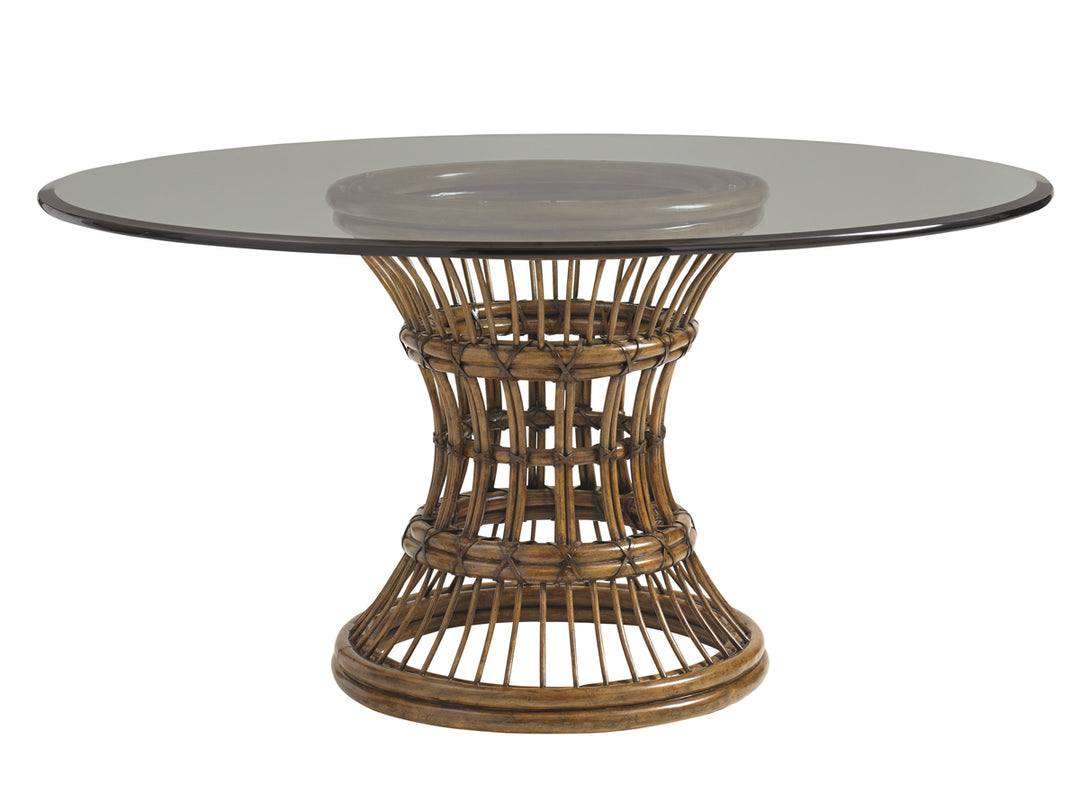 American Home Furniture | Tommy Bahama Home  - Bali Hai Latitude Dining Table With 60 Inch Glass Top