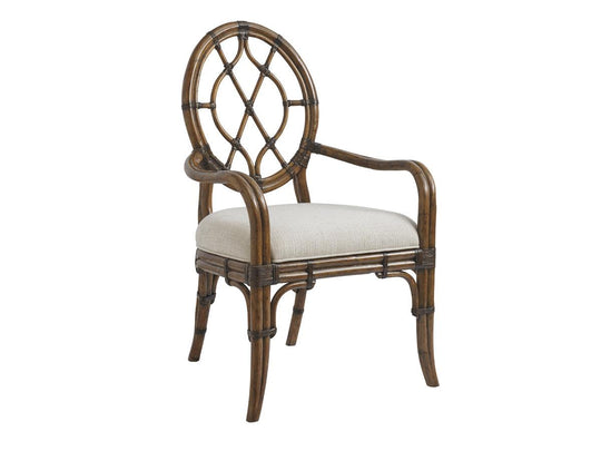 Tommy Bahama Home Bali Hai Cedar Key Oval Back Arm Chair - Set of 2 DINING CHAIRS