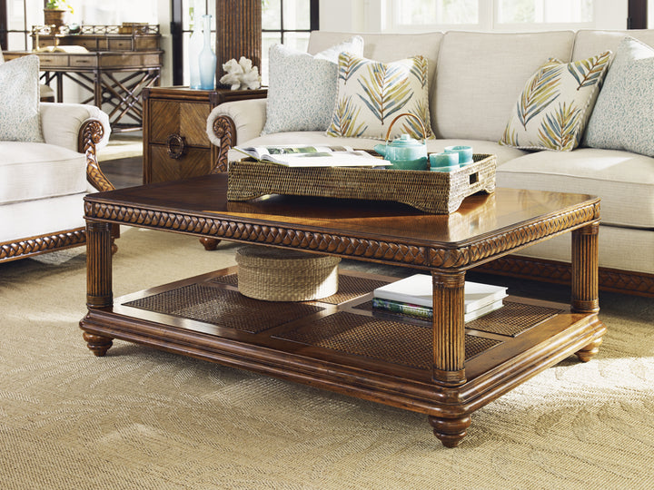 American Home Furniture | Tommy Bahama Home  - Bali Hai Vineyard Point Rectangular Cocktail Table