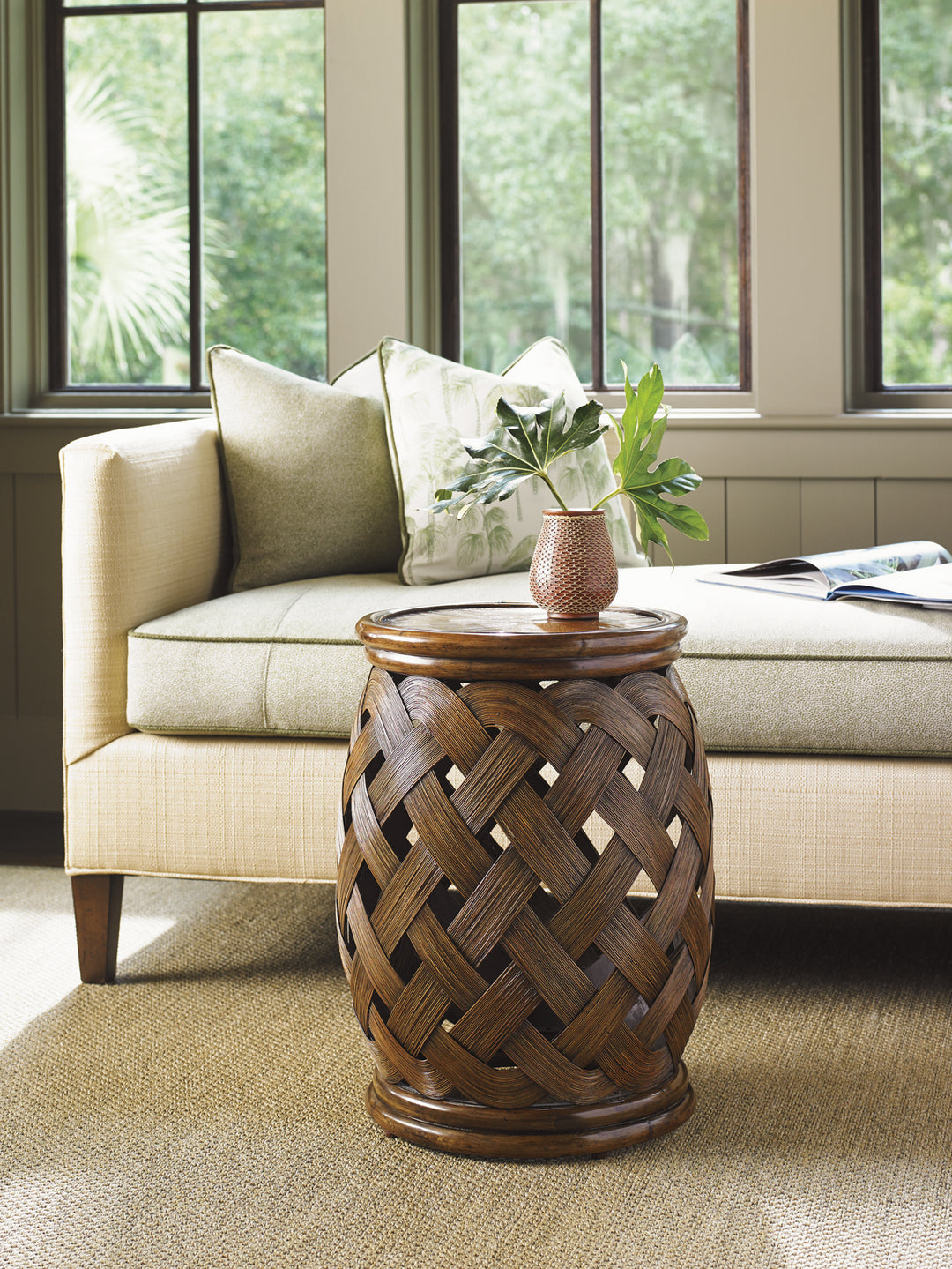 American Home Furniture | Tommy Bahama Home  - Bali Hai Hibiscus Round Accent Table