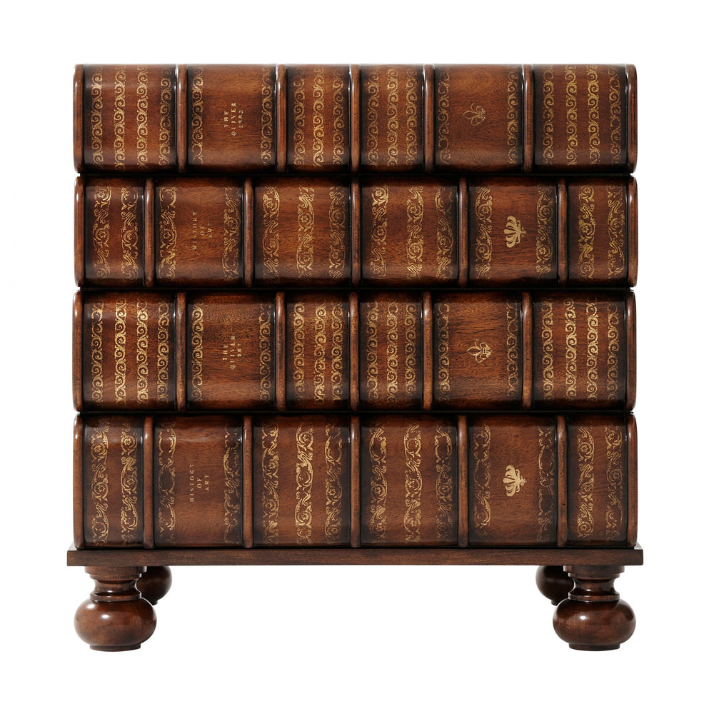 Hand Carved and Gilt Faux Book Nightstand - Theodore Alexander - AmericanHomeFurniture