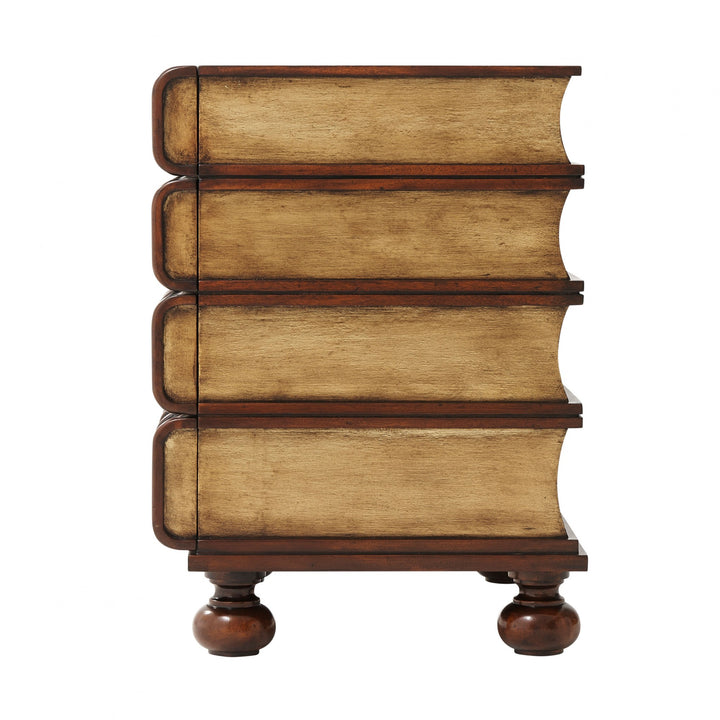 Hand Carved and Gilt Faux Book Nightstand - Theodore Alexander - AmericanHomeFurniture