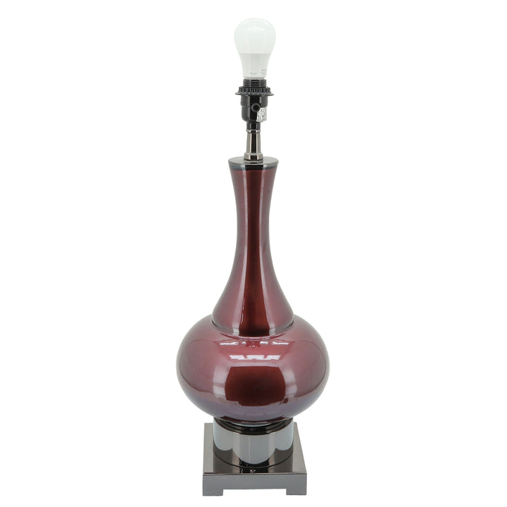 Glass 31" Genie Bottle Table Lamp, Burgundy