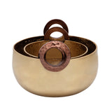 S/2 10/12" Bowl With Handles, Gold