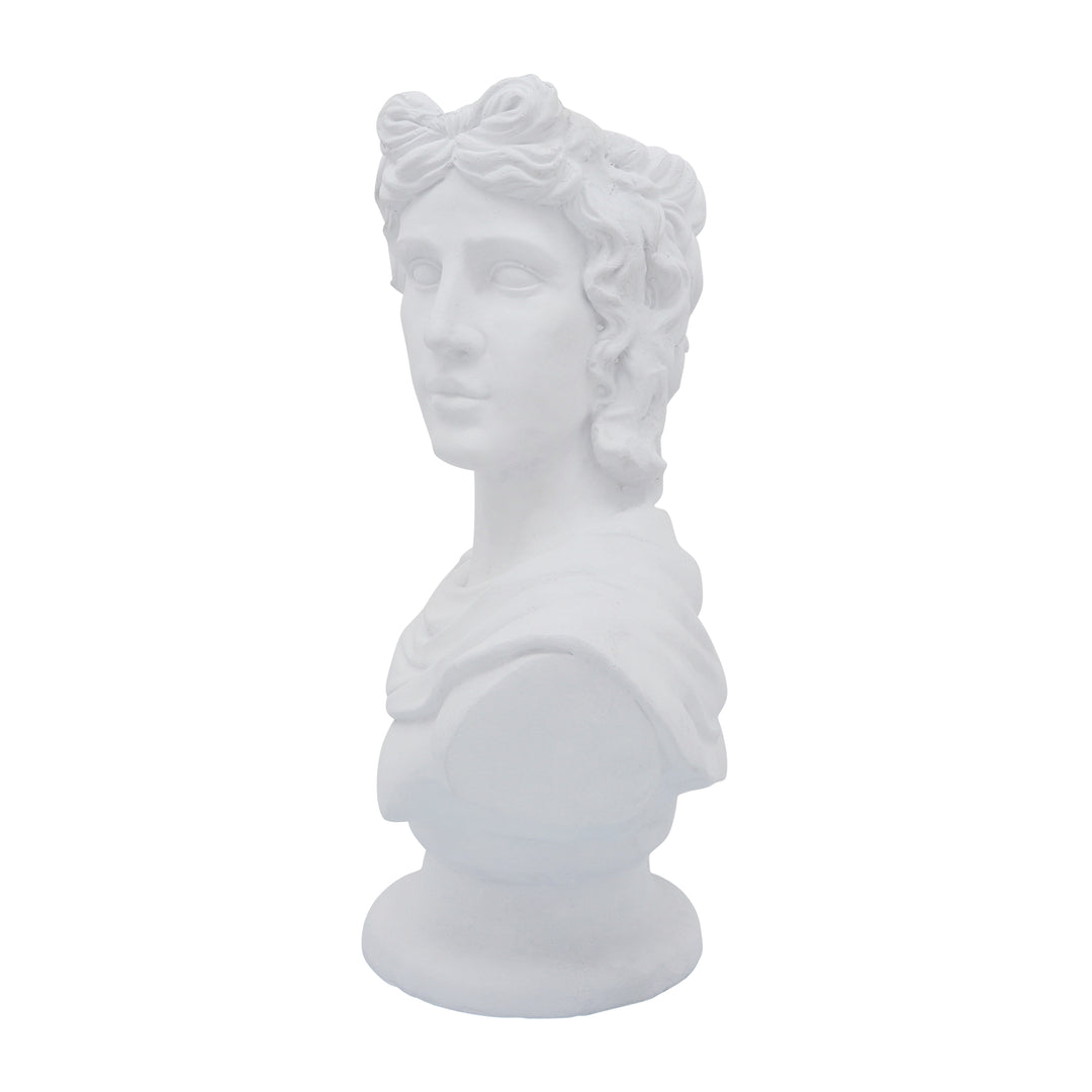 Resin, 20"h David Bust, White