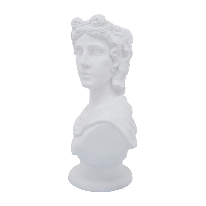 Resin, 20"h David Bust, White