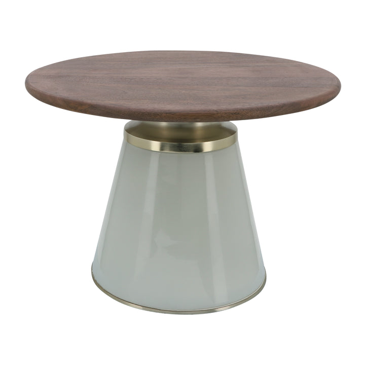 Wooden Top, 17"h Nebular Coffee Table, Cream