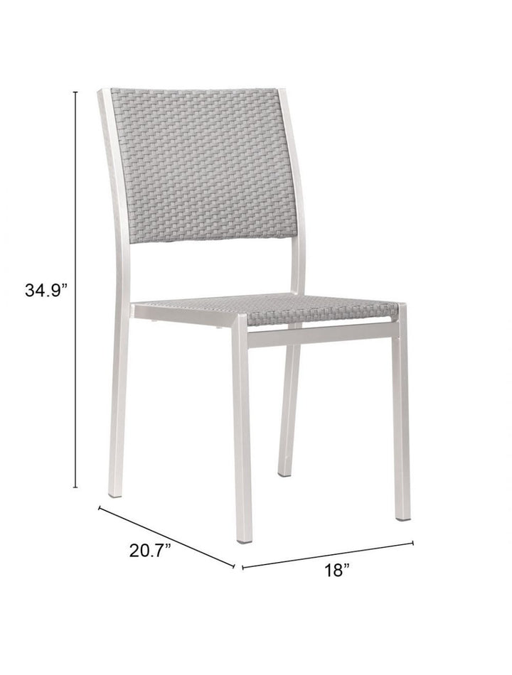Metropolitan Armless Chair (Set of 2) Gray & Silver