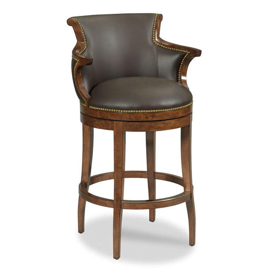 Woodbridge Swivel Leather Bar Stool BAR STOOLS + COUNTER STOOLS