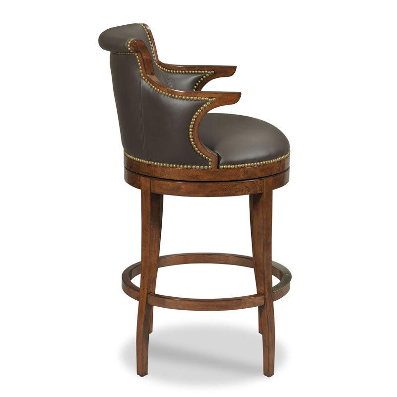 Woodbridge Swivel Leather Bar Stool BAR STOOLS + COUNTER STOOLS