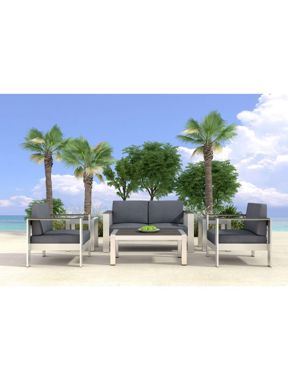 Zuo Cosmopolitan Sofa Gray OUTDOOR SOFAS + SECTIONALS