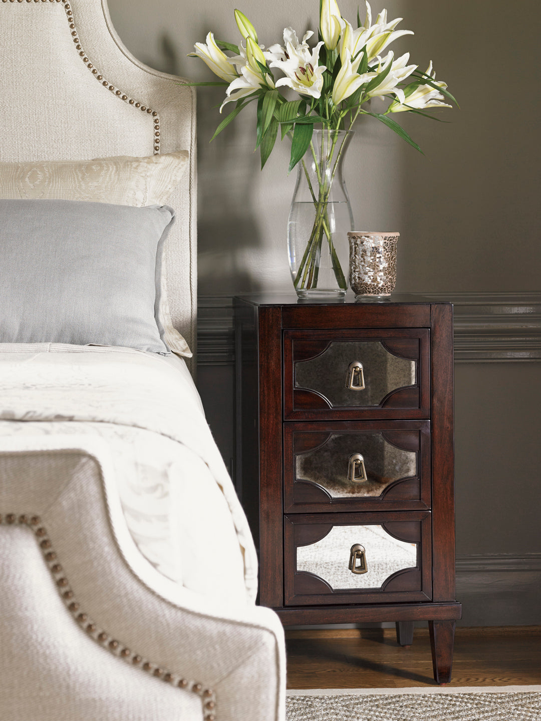 American Home Furniture | Lexington  - Kensington Place Lucerne Mirrored Nightstand