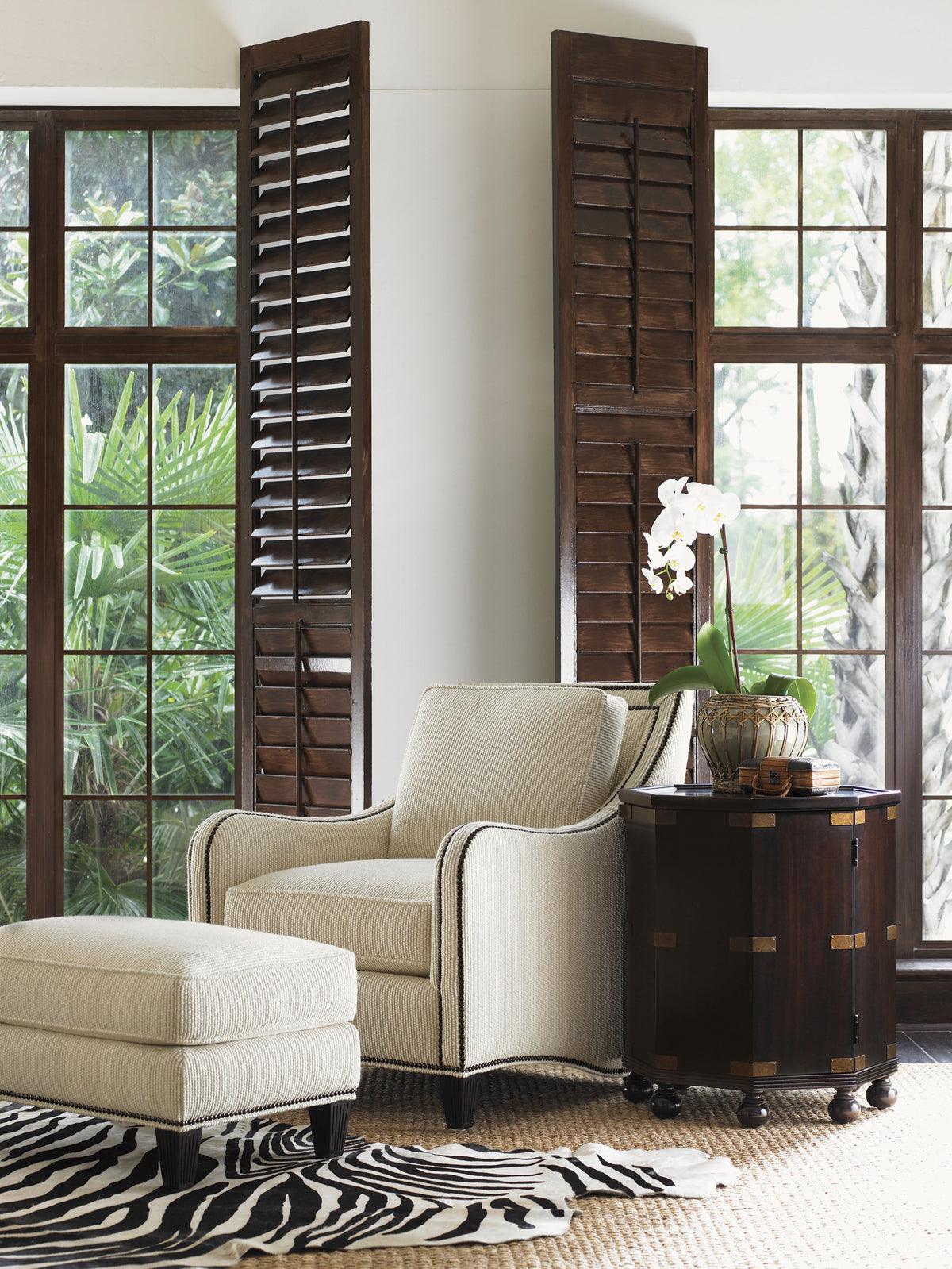 Tommy Bahama Home Royal Kahala Pacific Campaign Accent Table ACCENT TABLES