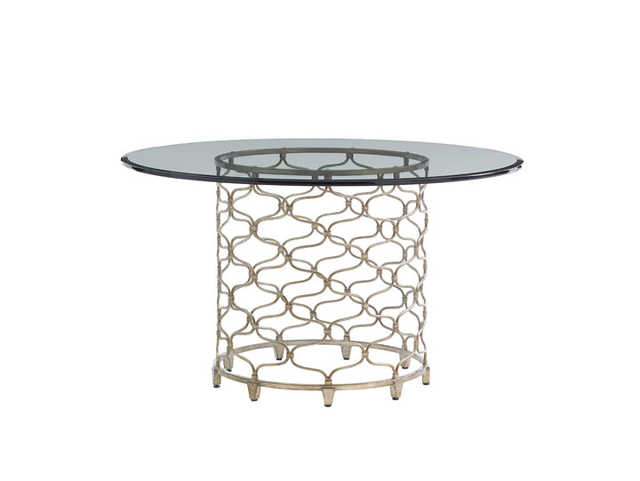 American Home Furniture | Lexington  - Laurel Canyon Bollinger Round Dining Table With 54 Inch Glass Top