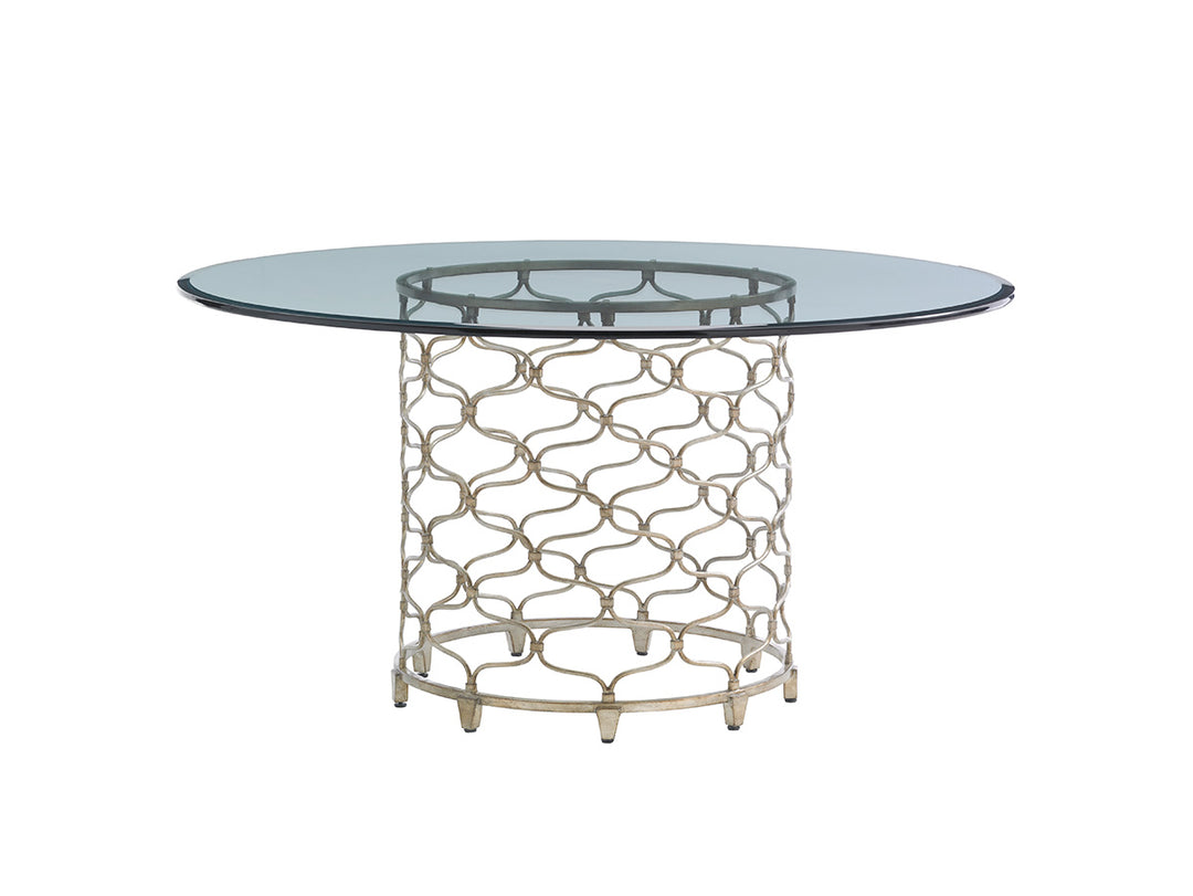 American Home Furniture | Lexington  - Laurel Canyon Bollinger Round Dining Table With 60 Inch Glass Top