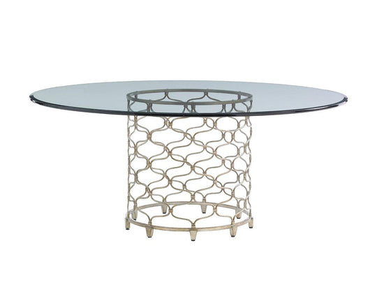 Lexington Laurel Canyon Bollinger Round Dining Table With 72 Inch Glass Top DINING TABLES