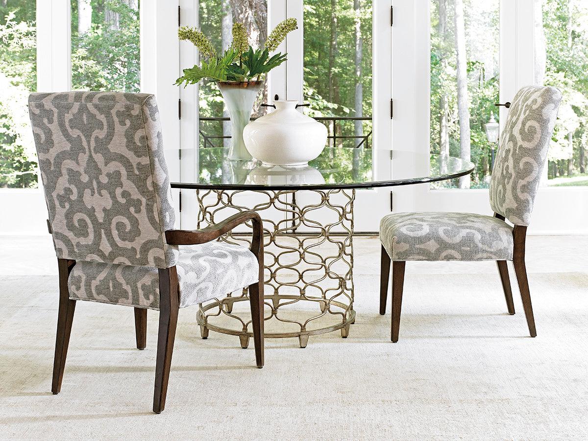 Lexington Laurel Canyon Bollinger Round Dining Table With 60 Inch Glass Top DINING TABLES
