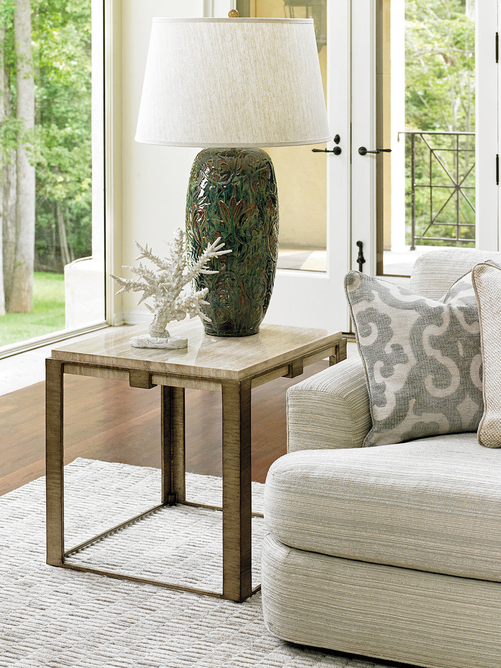 American Home Furniture | Lexington  - Laurel Canyon Stone Canyon Lamp Table