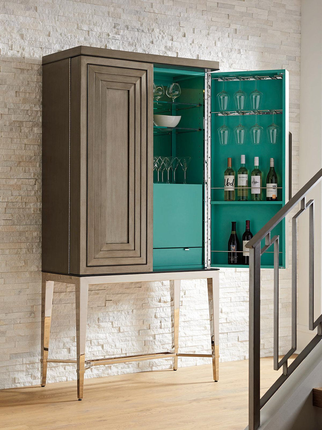 Ariana Cheval Bar Cabinet - AmericanHomeFurniture