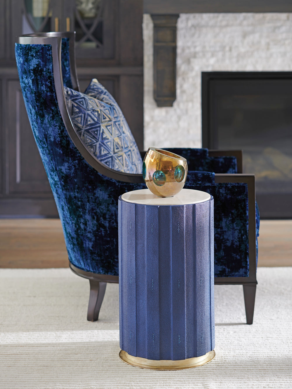American Home Furniture | Lexington  - Carlyle Chelsea Cobalt Accent Table