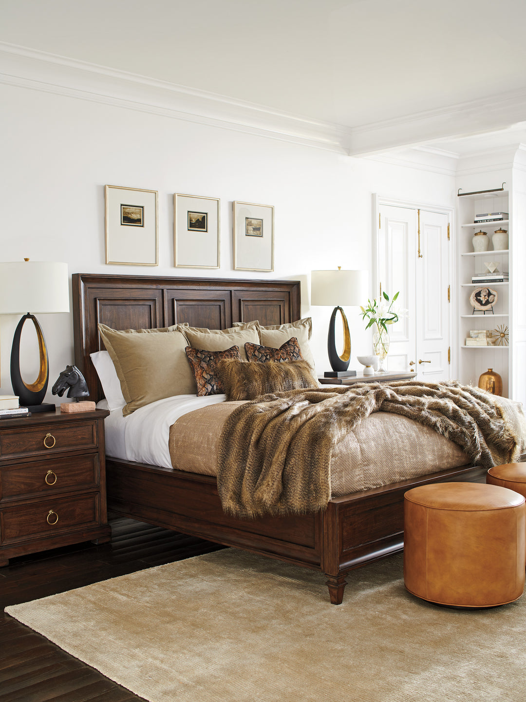 American Home Furniture | Lexington - Silverado Walnut Creek Wood Panel Bed
