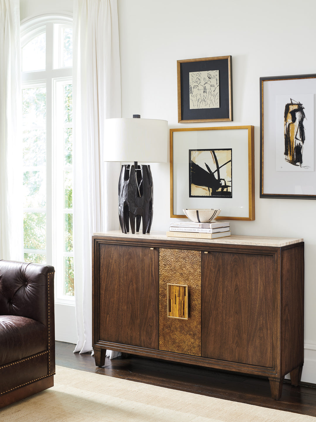 American Home Furniture | Lexington  - Silverado Santa Clara Hall Chest With Stone Top