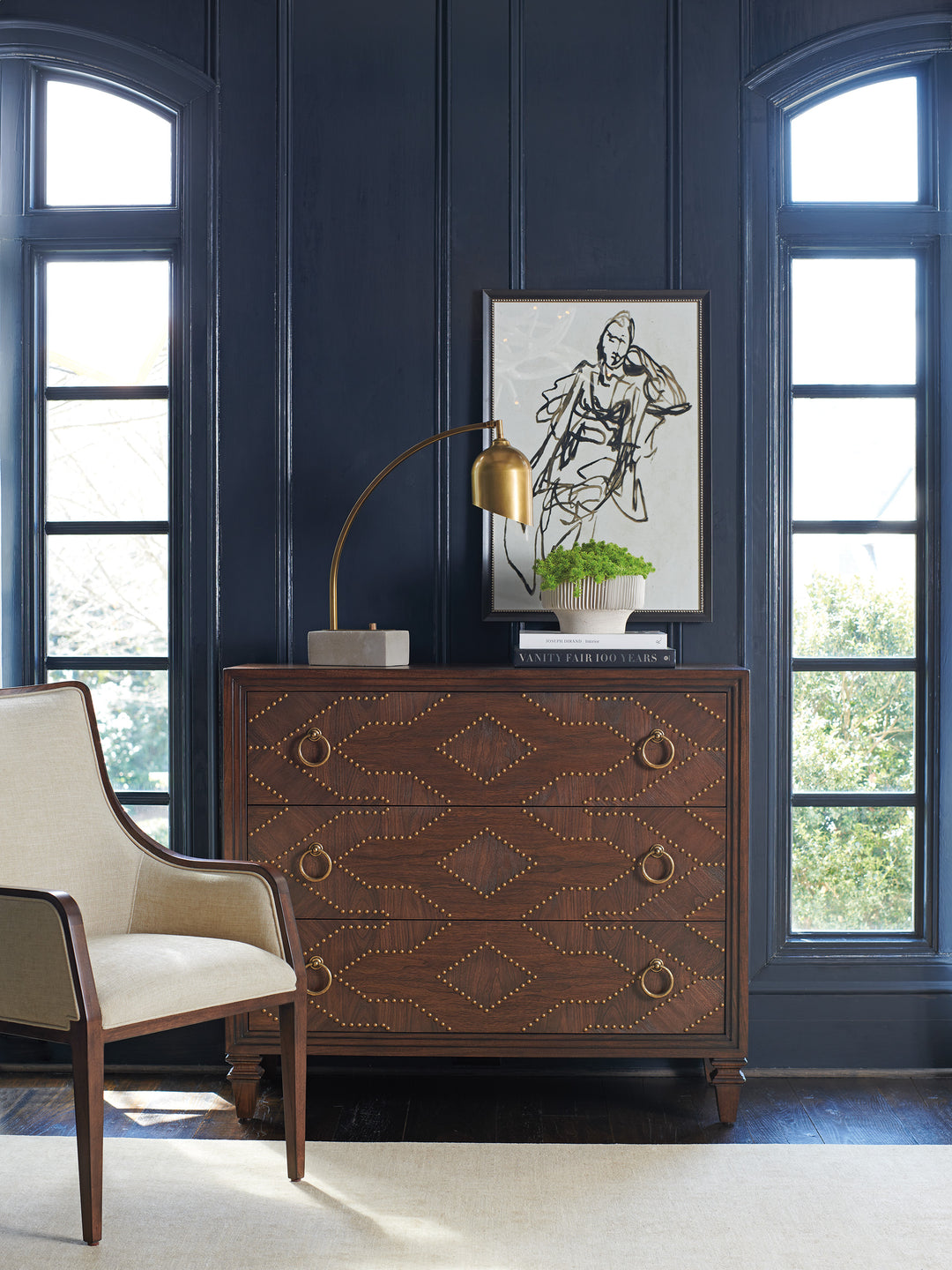 American Home Furniture | Lexington  - Silverado Woodland Drawer Hall Chest