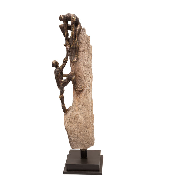 23" Rock Climber Decor, Bronze