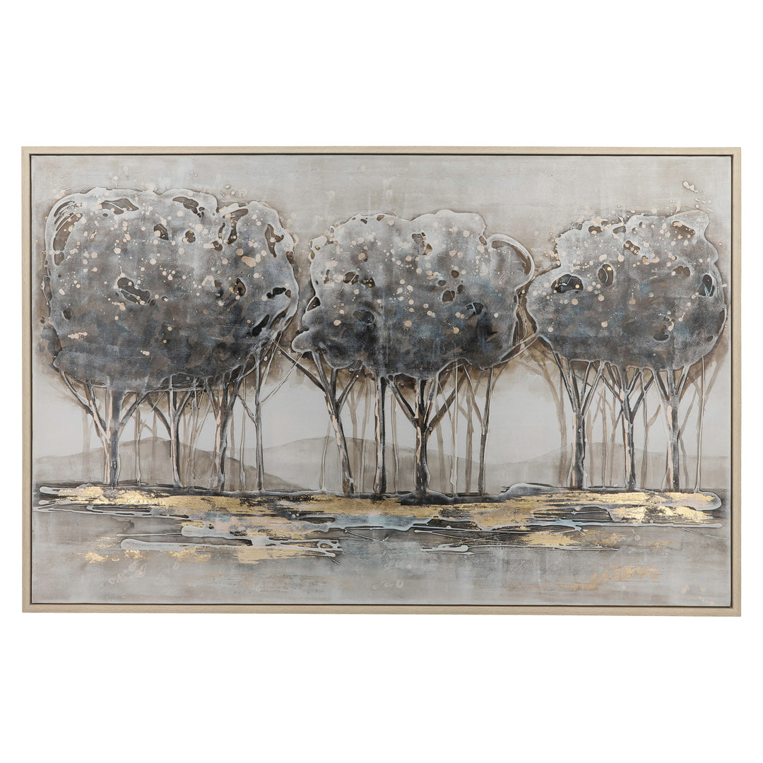 62x42 Trees On Canvas, Gray