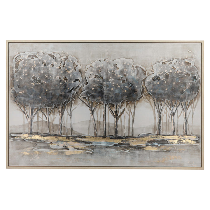 62x42 Trees On Canvas, Gray