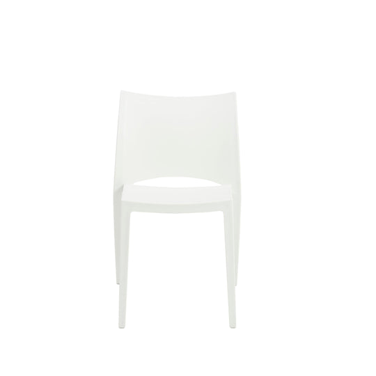 Euro Style LESLIE STACKING SIDE CHAIR IN WHITE - SET OF 2 DINING CHAIRS