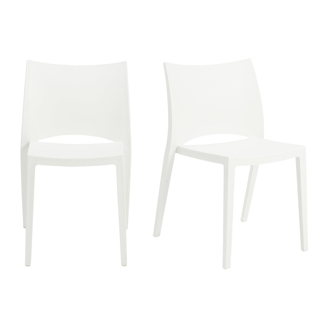 LESLIE STACKING SIDE CHAIR IN WHITE - SET OF 2 - AmericanHomeFurniture