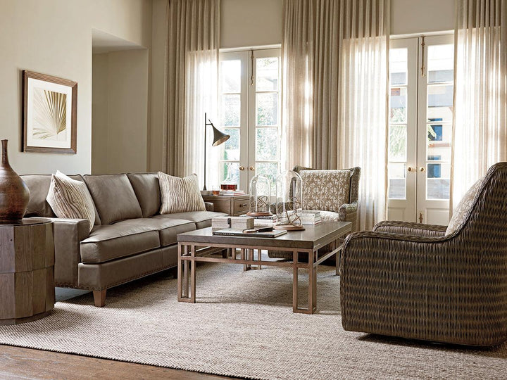 Cypress Point Everett Round Travertine End Table - AmericanHomeFurniture