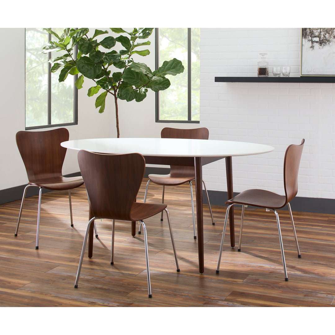 Manon Oval Dining Table  with Dark Walnut Legs - Euro Style - AmericanHomeFurniture