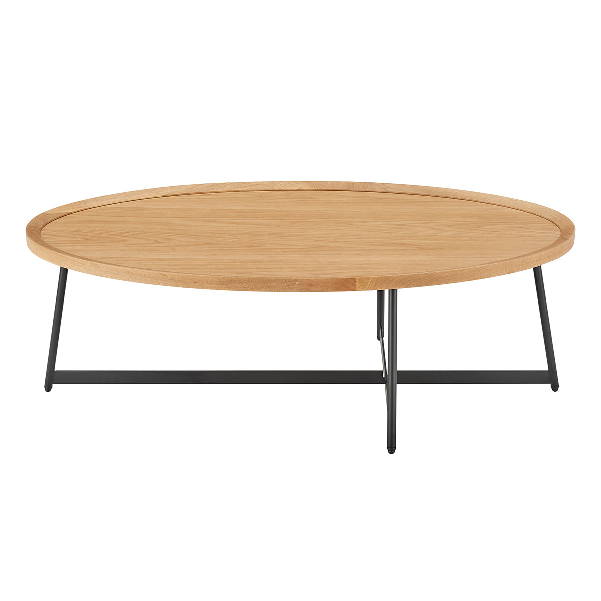 Shop Niklaus 47 Oval Coffee Table in Oak and Black Base, Coffee Tables