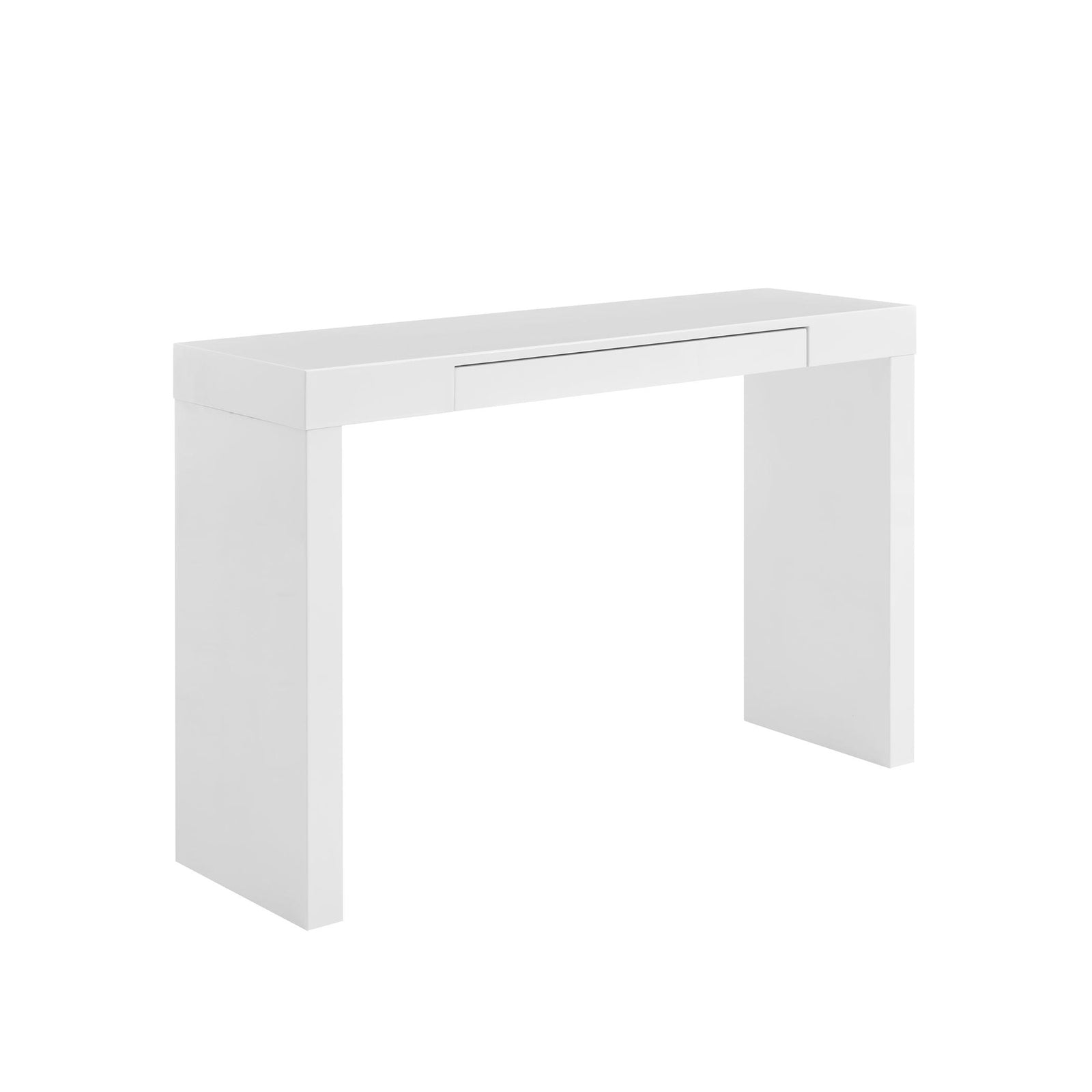 Euro Style DONALD CONSOLE TABLE/DESK IN WHITE WITH ONE DRAWER DESKS