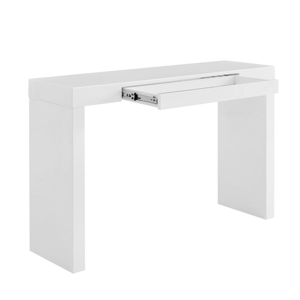 DONALD CONSOLE TABLE/DESK IN WHITE WITH ONE DRAWER - AmericanHomeFurniture