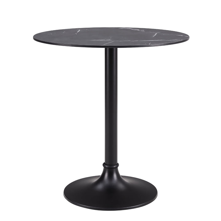 JANNIE 30 BISTRO TABLE IN BLACK WITH BLACK COLUMN AND BASE - AmericanHomeFurniture