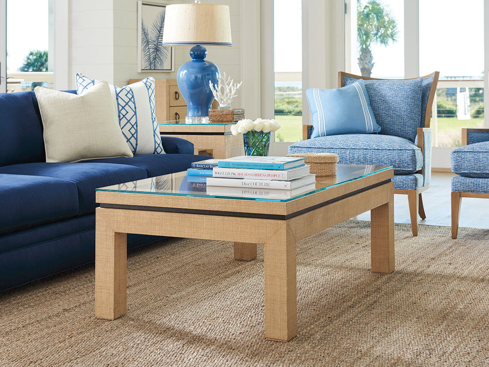 American Home Furniture | Barclay Butera  - Newport Harbor Raffia Cocktail Table