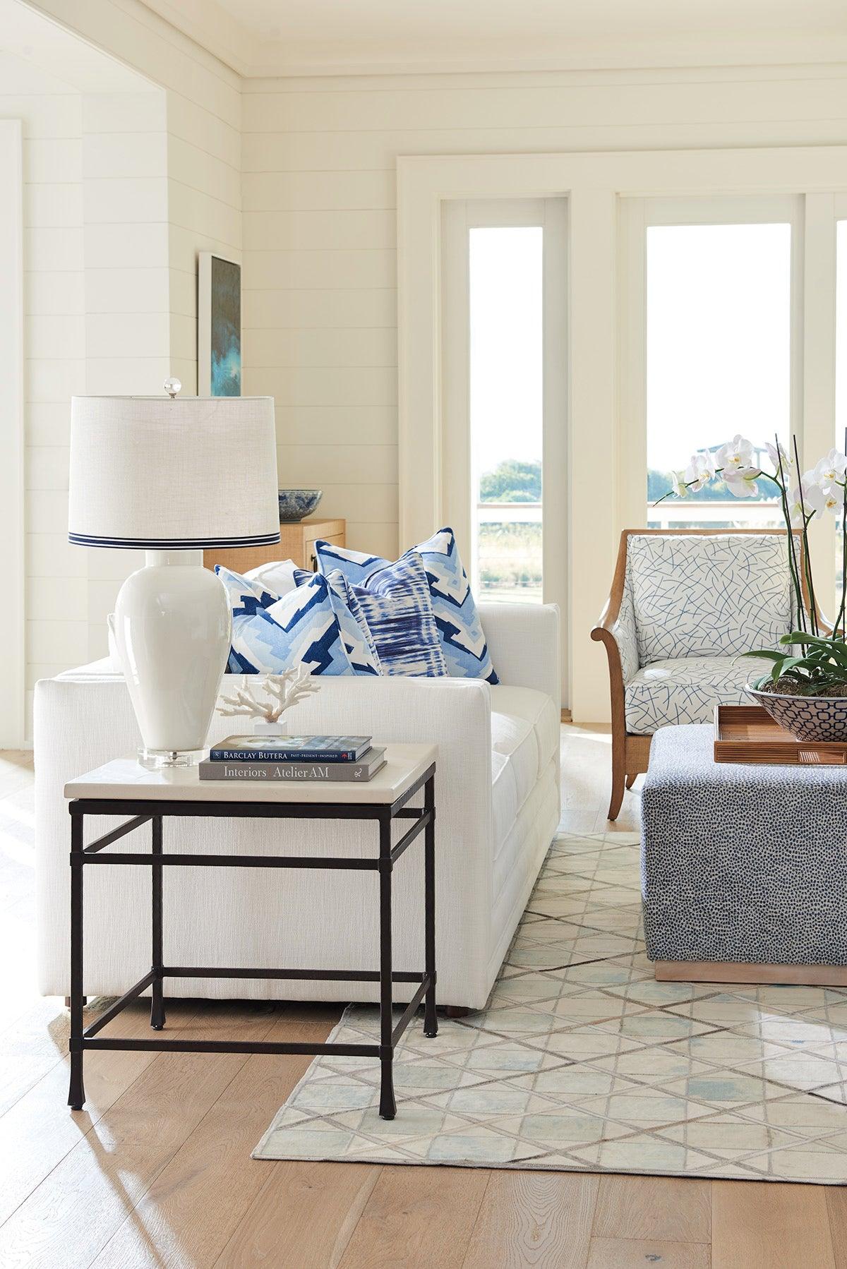Barclay Butera Newport Breakwater Metal And Stone Lamp Table ACCENT TABLES
