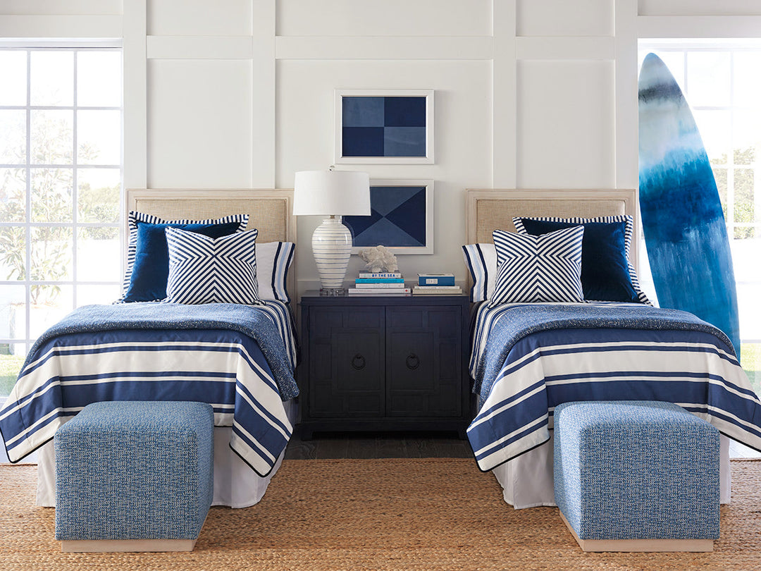 American Home Furniture | Barclay Butera  - Newport Crystal Cove Upholstered Panel Headboard