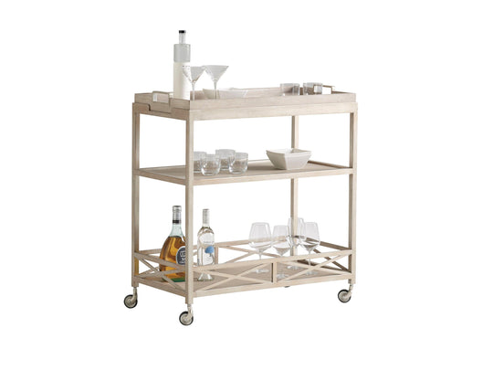 Barclay Butera Malibu Anacapa Metal Bar Cart CABINETS