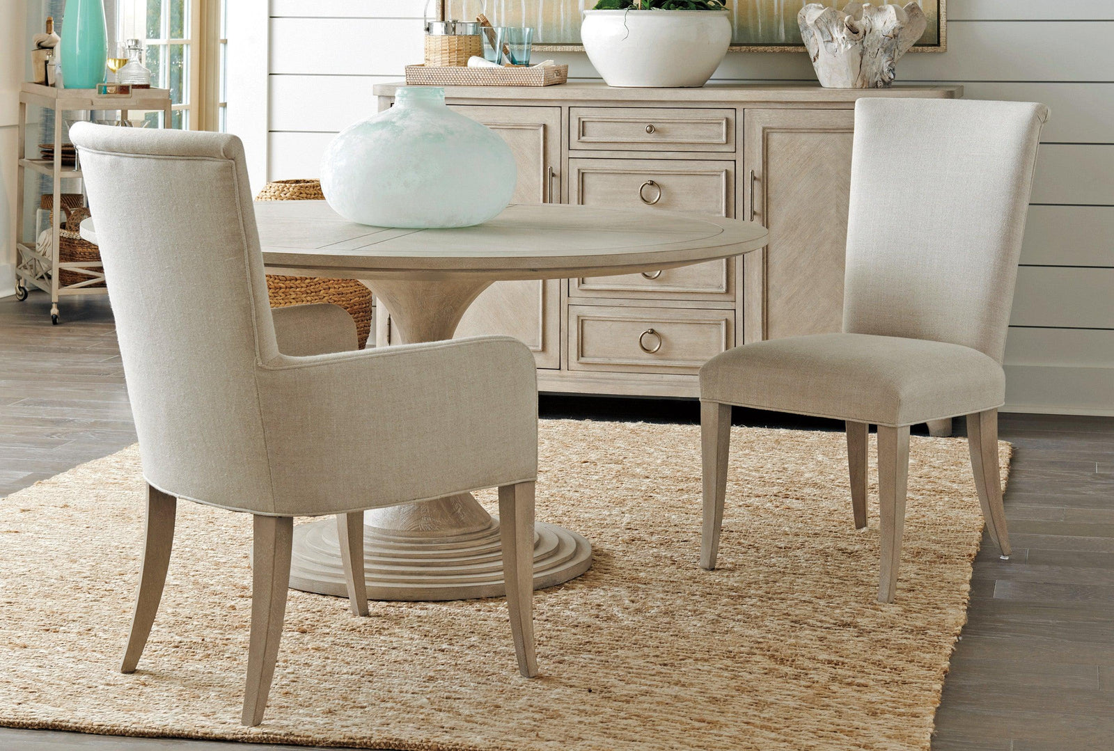 Barclay Butera Malibu Serra Upholstered Arm Chair - Set of 2 DINING CHAIRS
