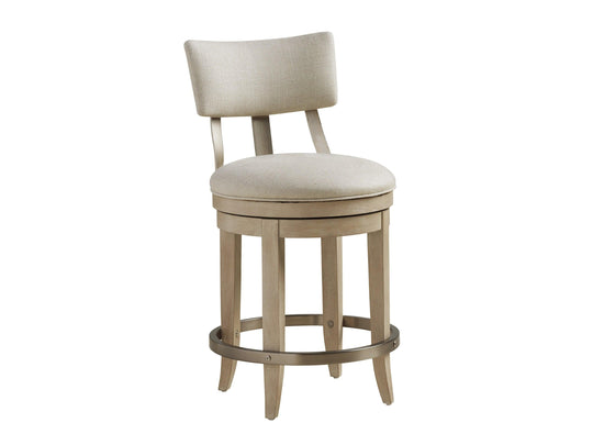 Barclay Butera Malibu Cliffside Swivel Upholstered Counter Stool BAR STOOLS + COUNTER STOOLS
